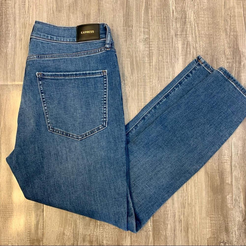 Express Skinny Mid Rise Button Up Jeans, Size 12R
